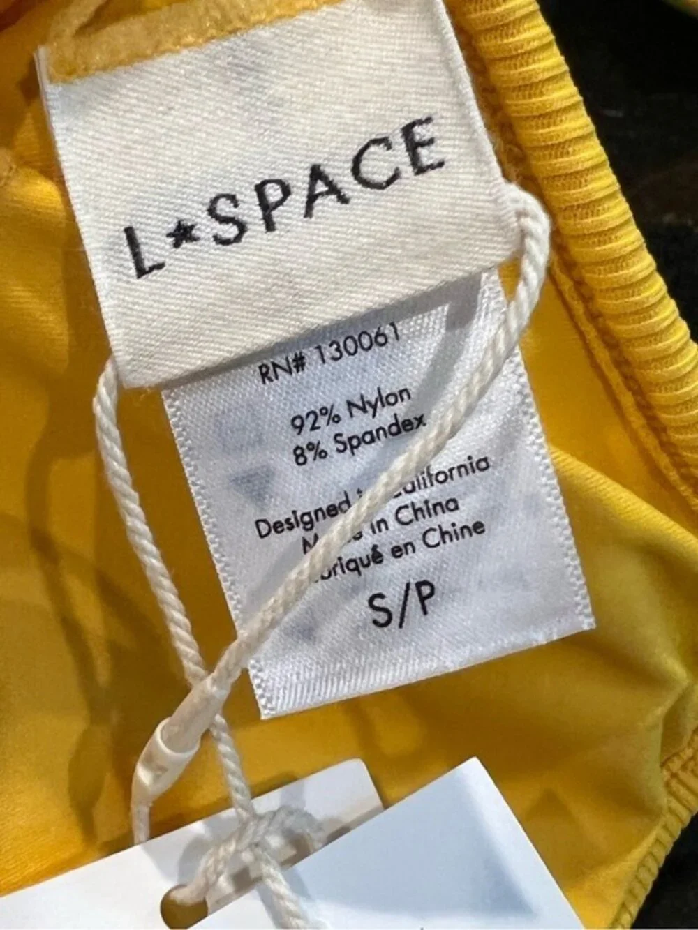 🌻NEW w.tags L*Space Helena Sunshine Gold Ribbed Bikini Top Size S | $99 Retail